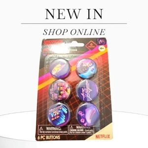 NWT Stranger Things 1980's Set of 6 Retro Buttons